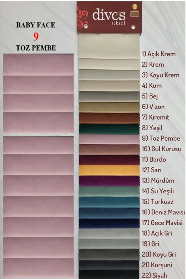 Baby Face Serisi Premium 1. Kalite Döşemelik Kumaş 9) Toz Pembe