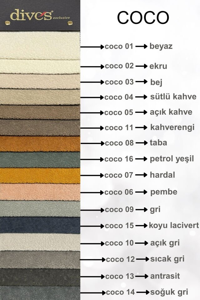 Coco Serisi Premium 1. Kalite Silinebilir Döşemelik Kumaş Ekru