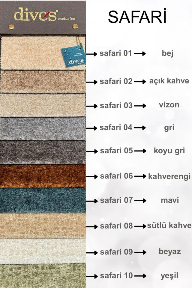 Safari Serisi Premium 1. Kalite Su Geçirmez Döşemelik Kumaş Sütlü Kahve